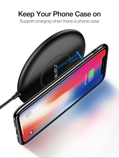 RAXFLY Qi Wireless Fast Charger 10W (IPX5) Black