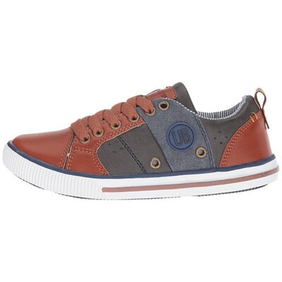 UNIONBAY Kids Ayden Low Top Sneaker 34 (Navy/Brown)