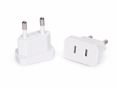 HT-9129-48 (2.5A 250V) Compact US to EU Plug White