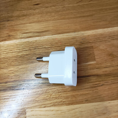 HT-9129-48 (2.5A 250V) Compact US to EU Plug White